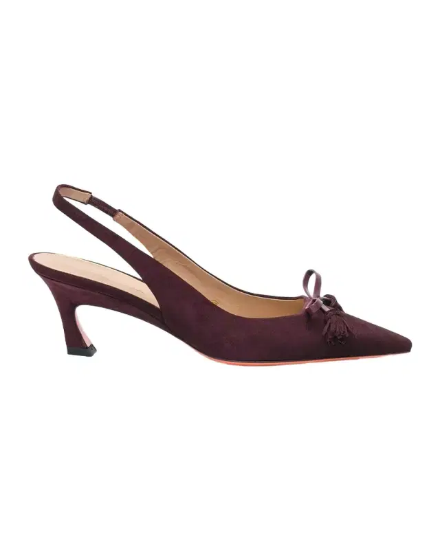Santoni 55mm Suede Slingback Pumps