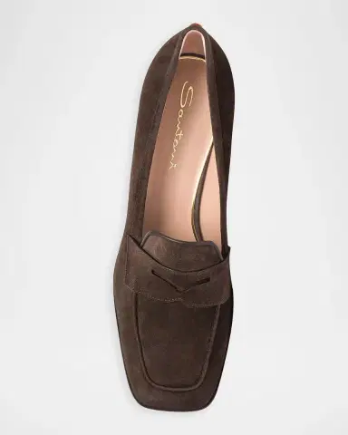 Santoni 65mm Suede Penny Loafers | Thumbnail 3