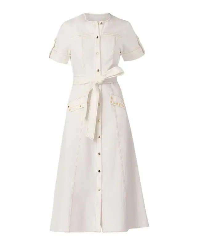 Shoshanna Bethany Belted Cotton Denim Midi Dress