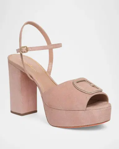 Santoni 60mm Suede Platform Buckle Sandals | Thumbnail 2 Santoni 60mm Suede Platform Buckle Sandals | Thumbnail 2