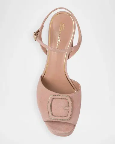 Santoni 60mm Suede Platform Buckle Sandals | Thumbnail 5 Santoni 60mm Suede Platform Buckle Sandals | Thumbnail 5
