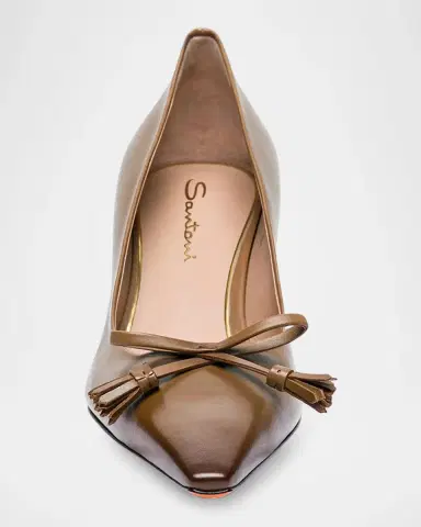 Santoni 55mm Leather Bow Pumps | Thumbnail 4