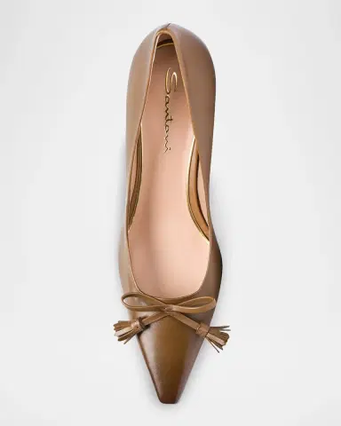 Santoni 55mm Leather Bow Pumps | Thumbnail 5