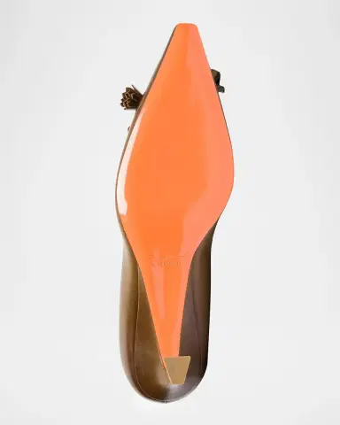 Santoni 55mm Leather Bow Pumps | Thumbnail 6