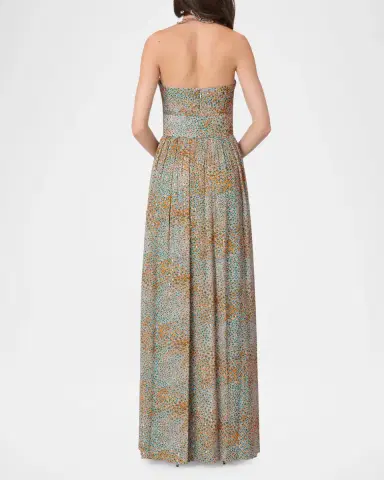 Shoshanna Grace Cip-Dot Halterneck A-line Gown | Thumbnail 3 Shoshanna Grace Cip-Dot Halterneck A-line Gown | Thumbnail 3