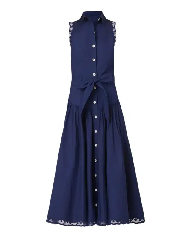 Shoshanna Bradley Lace-Trim Midi Shirtdress