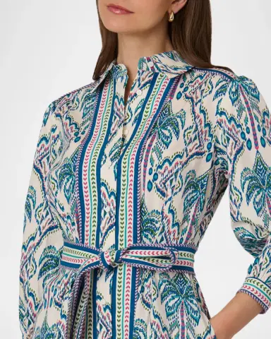 Shoshanna Vesey Floral Tapestry-Print Stretch-Cotton Mini Shirtdress | Thumbnail 4