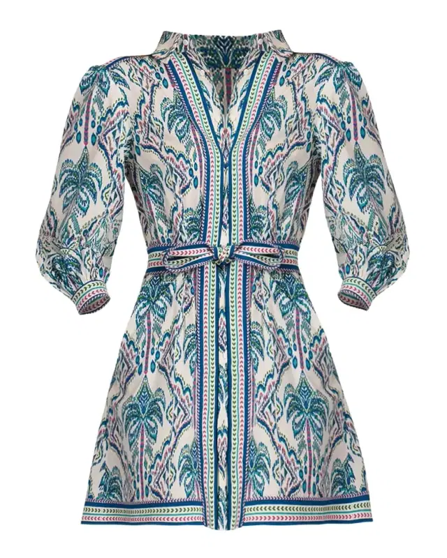 Shoshanna Vesey Floral Tapestry-Print Stretch-Cotton Mini Shirtdress