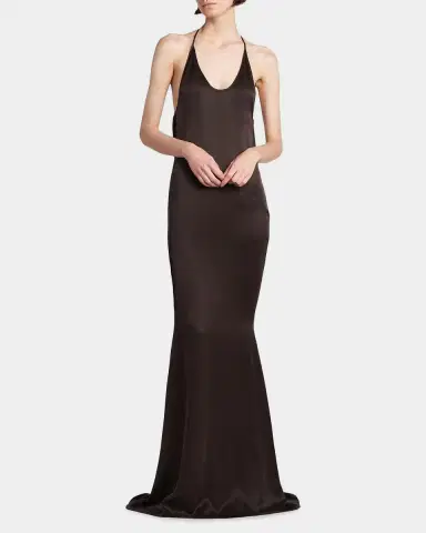 Tom Ford Peach-Feel Silk Backless Trumpet Silhouette | Thumbnail 2