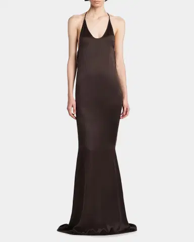 Tom Ford Peach-Feel Silk Backless Trumpet Silhouette | Thumbnail 4