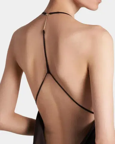 Tom Ford Peach-Feel Silk Backless Trumpet Silhouette | Thumbnail 5