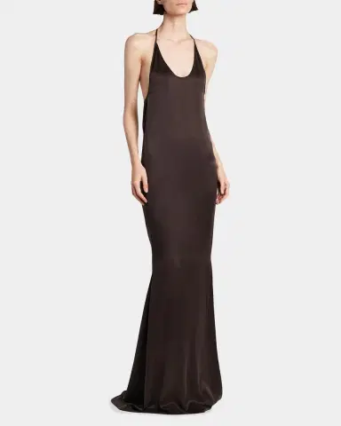 Tom Ford Peach-Feel Silk Backless Trumpet Silhouette | Thumbnail 6