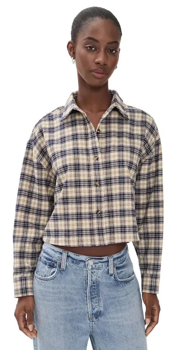 perfectwhitetee Tate Button Down Shirt ugar Plaid