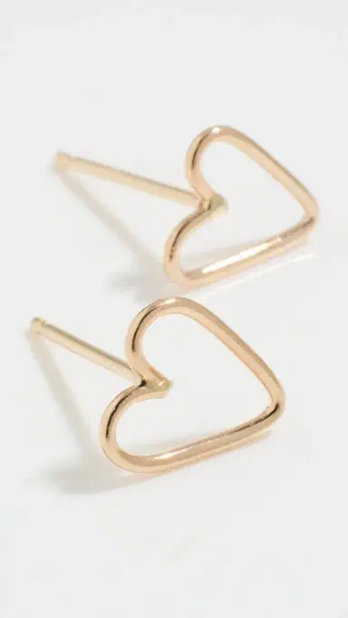 Zoë Chicco 14k Gold Open Heart Studs | Thumbnail 4