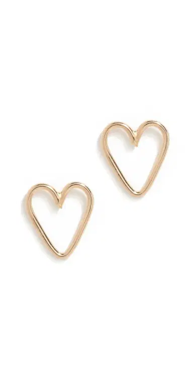 Zoë Chicco 14k Gold Open Heart Studs | Thumbnail 1