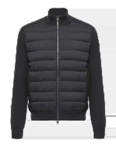 Moncler Men's Padded Crepe Cotton Full-Zip Cardigan | Thumbnail 2