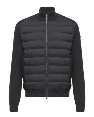 Moncler Men's Padded Crepe Cotton Full-Zip Cardigan | Thumbnail 1