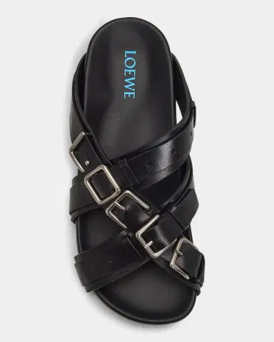 Loewe Men's Type Fussbett Leather Sandals | Thumbnail 5 Loewe Men's Type Fussbett Leather Sandals | Thumbnail 5