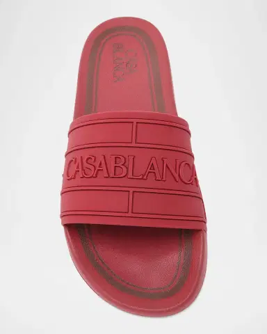 Casablanca Men's Embossed-Logo Rubber Slide Sandals | Thumbnail 6