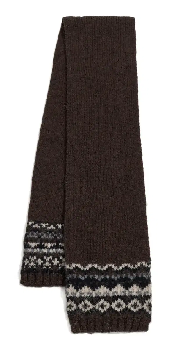 Hat Attack Fair Isle Knit Scarf Chocolate Combo One Size