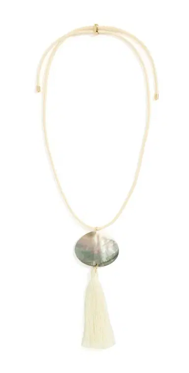 Logan Tay Iridescent Shell Tassel Necklace White One Size | Thumbnail 1