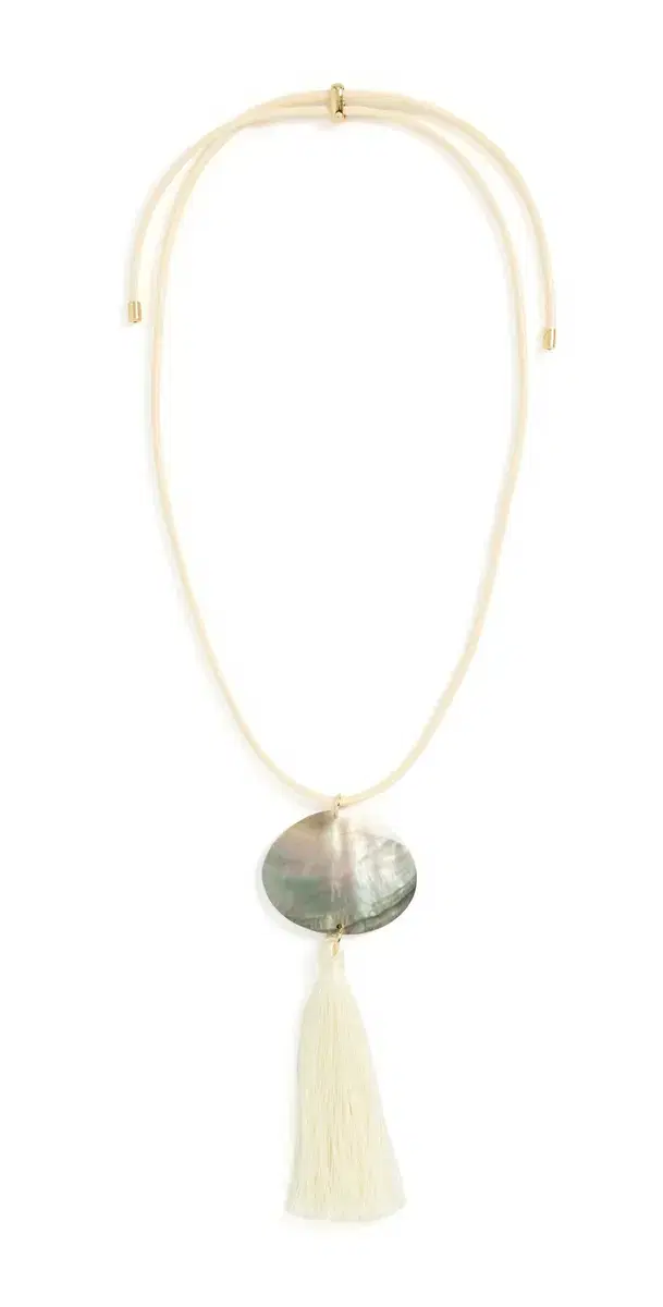 Logan Tay Iridescent Shell Tassel Necklace White One Size