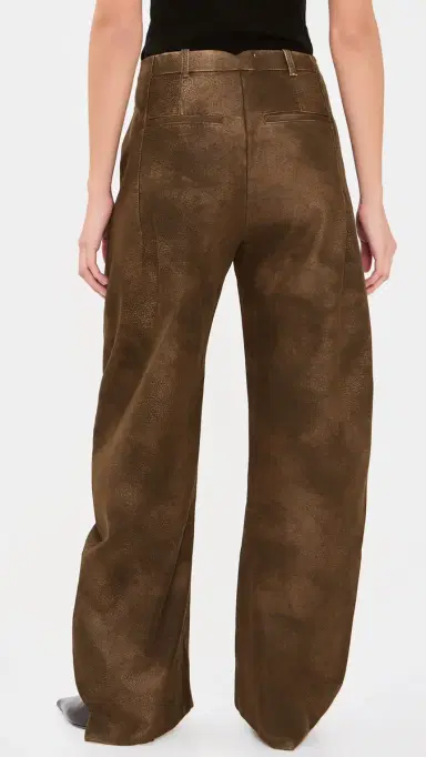 Free People Spotlight Faux Leather Trousers Chocolate Brown | Thumbnail 3