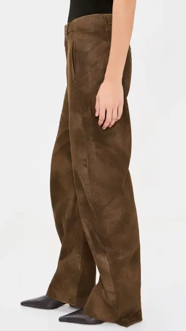 Free People Spotlight Faux Leather Trousers Chocolate Brown | Thumbnail 4