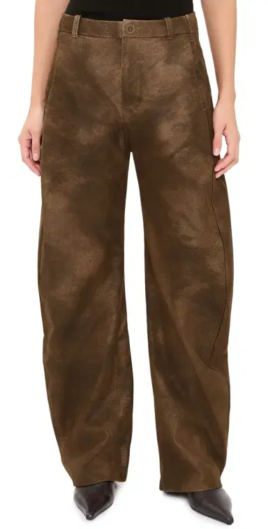Free People Spotlight Faux Leather Trousers Chocolate Brown | Thumbnail 1
