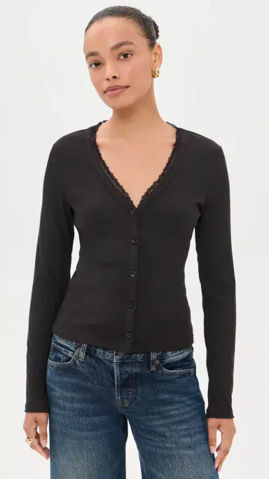 Frame The Rib Trim Cardigan | Thumbnail 2