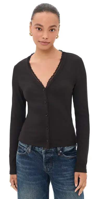 Frame The Rib Trim Cardigan | Thumbnail 1