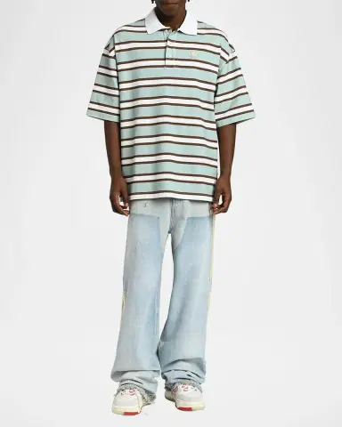 AMIRI Men's Light-Wash Denim Carpenter Jeans with Bone Appliques | Thumbnail 2