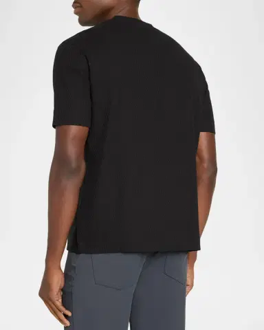 Emporio Armani Men's Cotton Geometric Jacquard Crewneck T-Shirt | Thumbnail 3