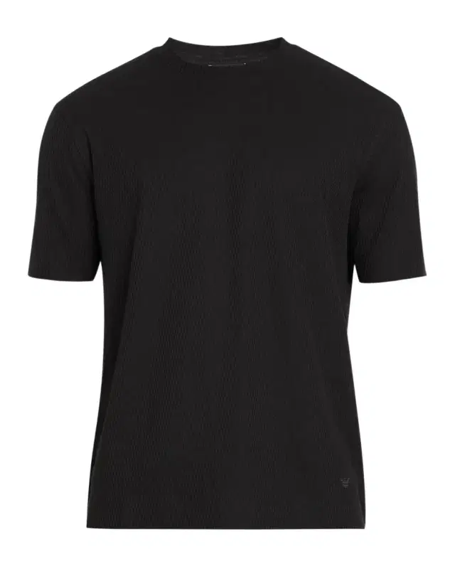 Emporio Armani Men's Cotton Geometric Jacquard Crewneck T-Shirt