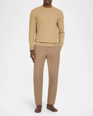 Emporio Armani Men's Wool Bar-Stitched Crewneck Sweater | Thumbnail 2