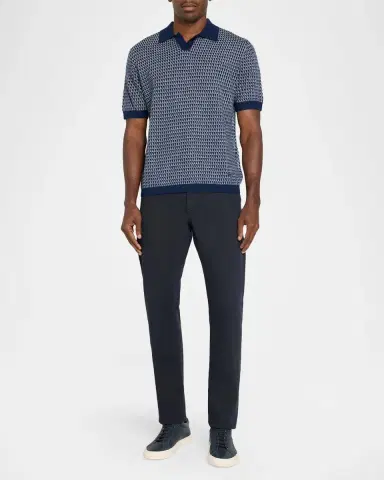 Emporio Armani Men's Contrast Triangle Jacquard Short-Sleeve Sweater | Thumbnail 2 Emporio Armani Men's Contrast Triangle Jacquard Short-Sleeve Sweater | Thumbnail 2