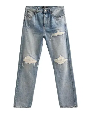 AMIRI MX1 Suede Moto Straight-Fit Jeans | Thumbnail 1 AMIRI MX1 Suede Moto Straight-Fit Jeans | Thumbnail 1