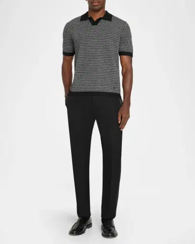 Emporio Armani Men's Jacquard Short-Sleeve Sweater | Thumbnail 2 Emporio Armani Men's Jacquard Short-Sleeve Sweater | Thumbnail 2