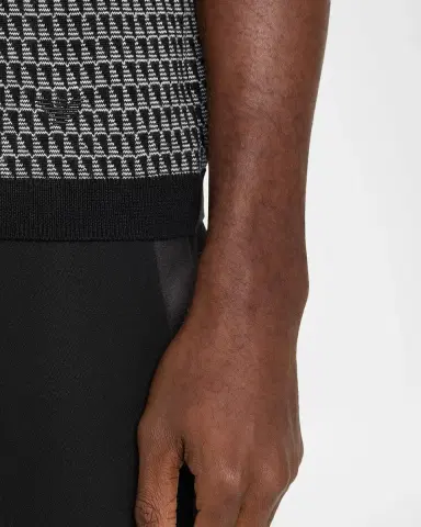 Emporio Armani Men's Jacquard Short-Sleeve Sweater | Thumbnail 5 Emporio Armani Men's Jacquard Short-Sleeve Sweater | Thumbnail 5