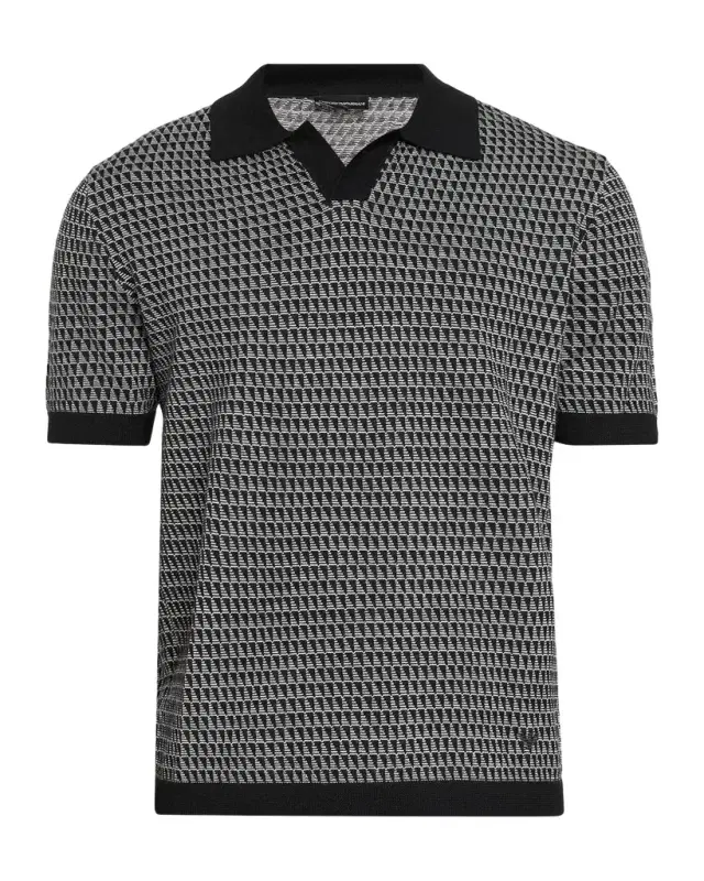 Emporio Armani Men's Jacquard Short-Sleeve Sweater