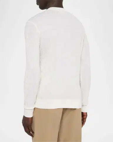 Emporio Armani Men's Wool Bar-Stitched Crewneck Sweater | Thumbnail 3
