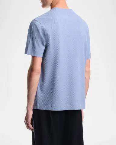 Emporio Armani Men's Geometric Jacquard Crewneck T-Shirt | Thumbnail 3
