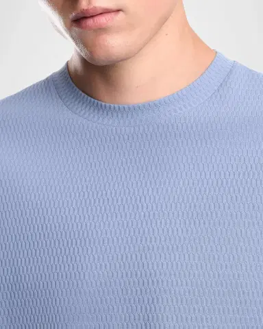 Emporio Armani Men's Geometric Jacquard Crewneck T-Shirt | Thumbnail 5