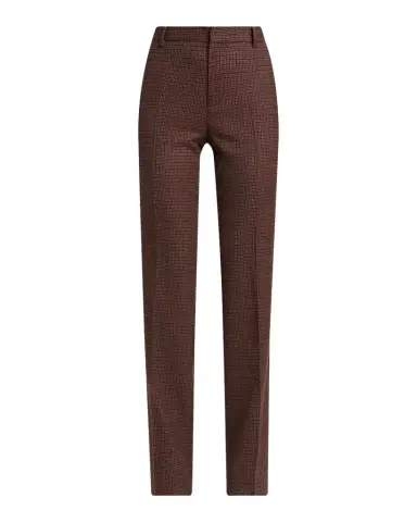 Etro Feather-Trim Check Wool Straight-Leg Trousers | Thumbnail 1