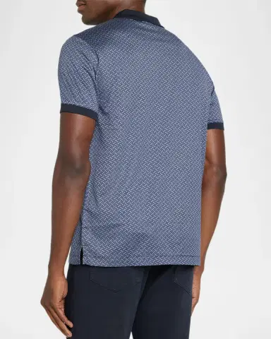 Emporio Armani Men's Stacked Zigzag Polo Shirt | Thumbnail 3