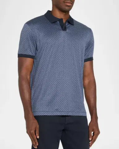 Emporio Armani Men's Stacked Zigzag Polo Shirt | Thumbnail 4
