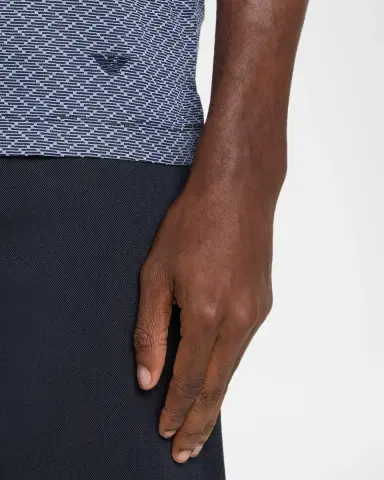 Emporio Armani Men's Stacked Zigzag Polo Shirt | Thumbnail 5