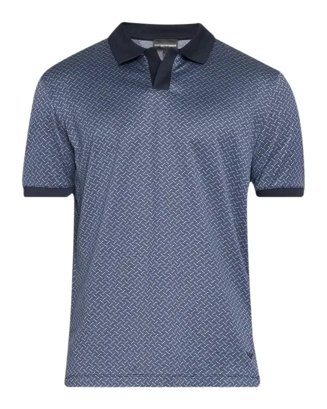 Emporio Armani Men's Stacked Zigzag Polo Shirt