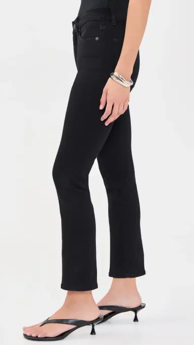 GOOD AMERICAN Soft Tech Good Legs Straight Jeans Black1 | Thumbnail 4
