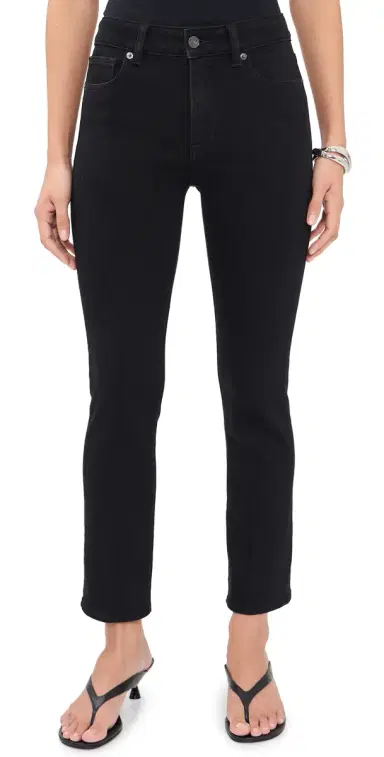 GOOD AMERICAN Soft Tech Good Legs Straight Jeans Black1 | Thumbnail 1